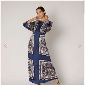 Cleobella Floral Anise Dress in Navy and White